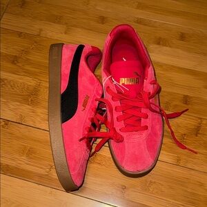 Puma Red Suede Shoes NWOT